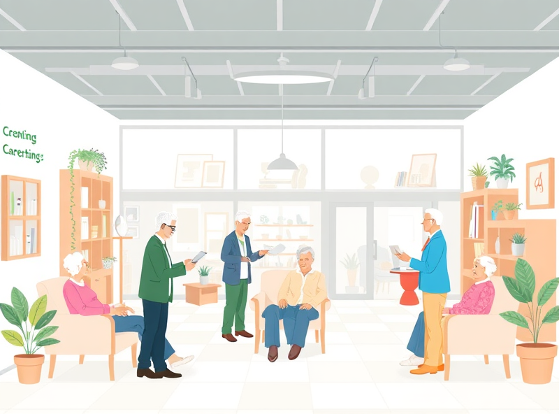 A caring and efficient retirement home staff helping elderly residents plan for their future with compassion and expertise