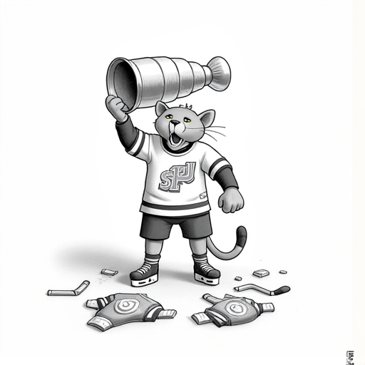 Marchand Guides Panthers to Stanley Cup Triumph single-panel cartoon