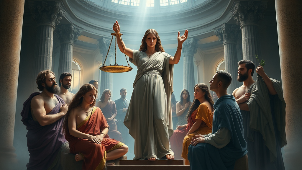 정의와 진리를 상징하는 비유적 장면