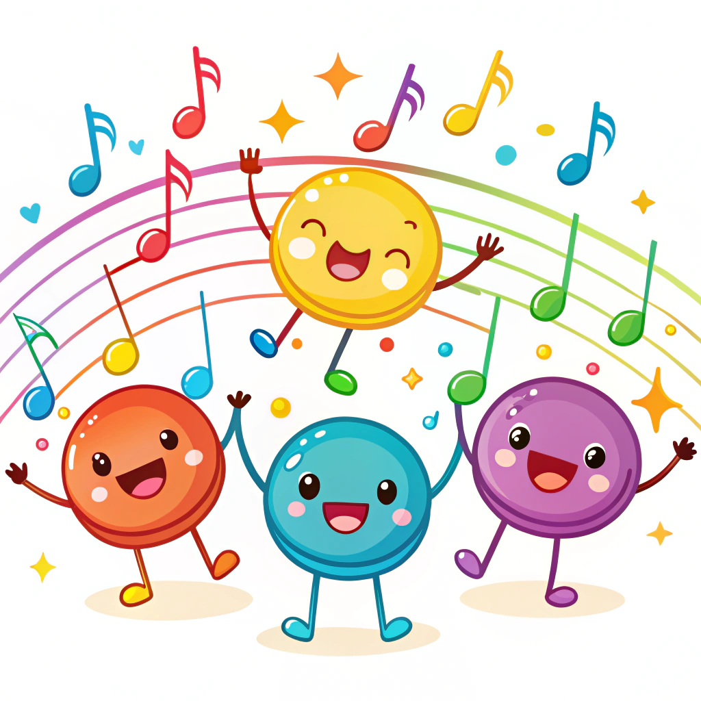 Colorful Cartoon Music Beats for Joyful Vibes