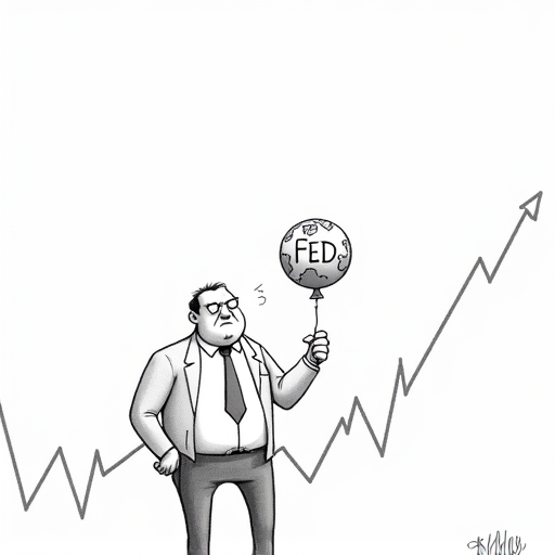 U.S. Stocks Rise Amid Middle East Tensions and Fed Decision single-panel cartoon