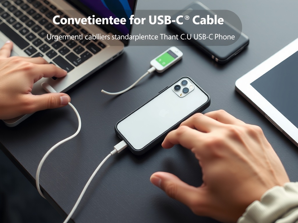 کاربر در حال شارژ آیفون قدیمی با قاب آیفون USB-C و کابل USB-C