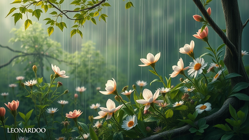 들판과 잔디, 평화로운 환경의 조화