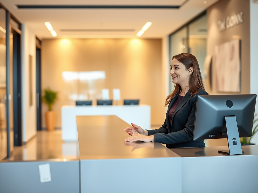 An employer reviewing CVs with a consultant from Team Staffing Agency for a receptionist role.