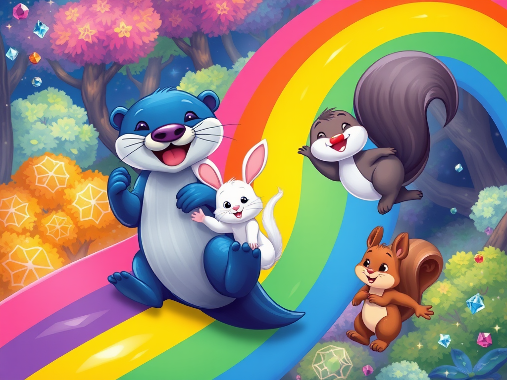 Otto the Indigo Otter's Rainbow Adventure