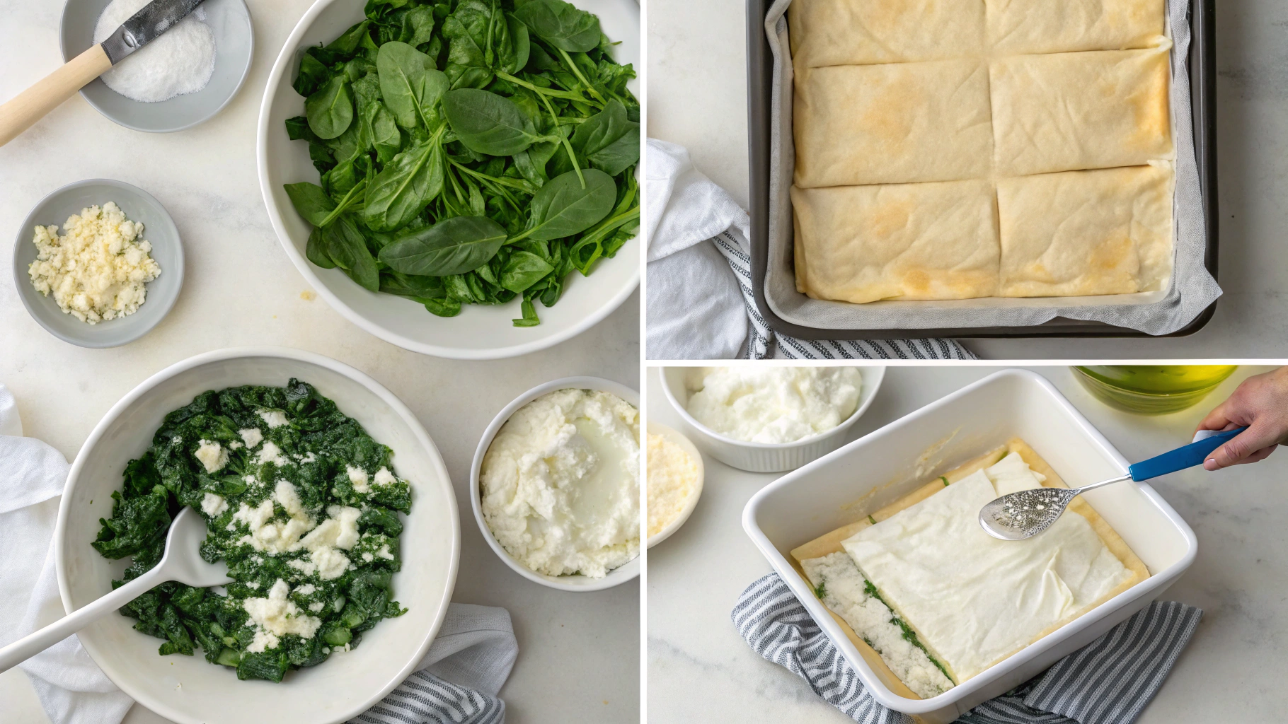 Spanakopita Preparation