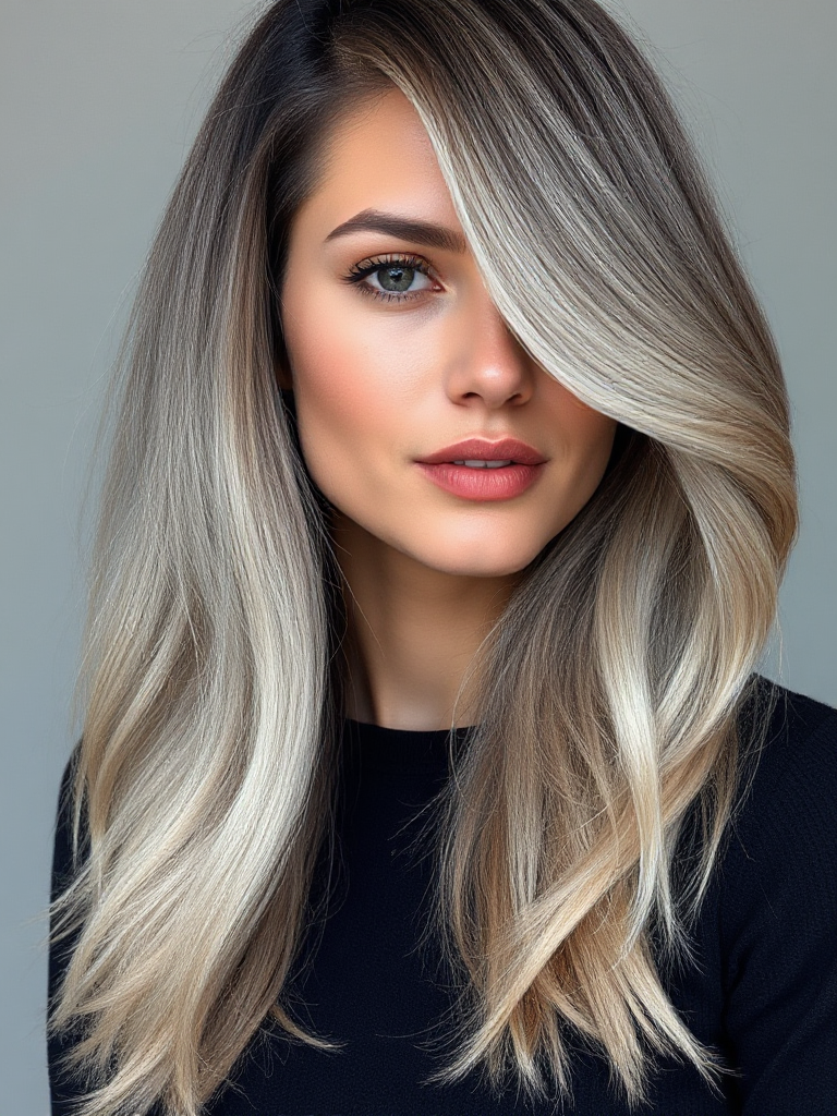 Ash Blonde Hair with Highlights