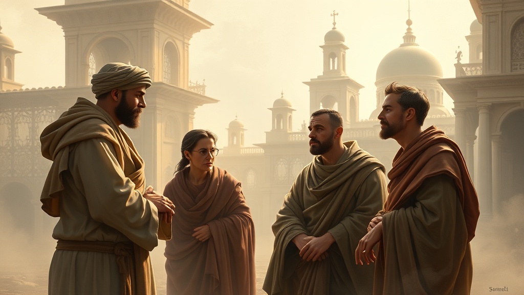 부동산 투자와 신앙의 균형에 대한 성찰을 비유적으로 표현한 장면