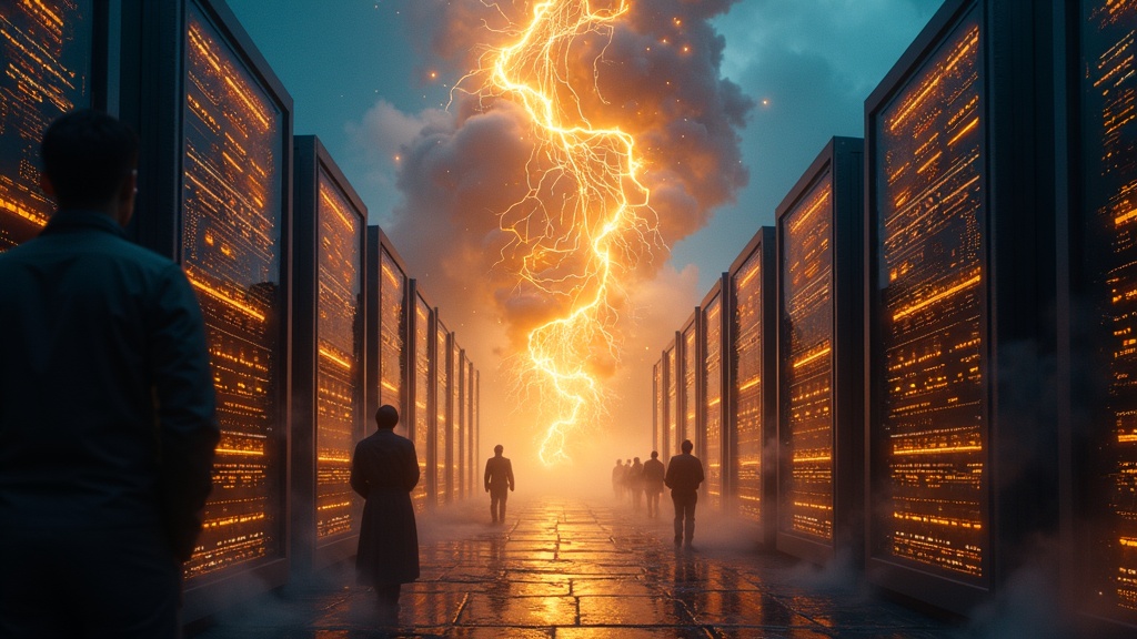 Visualización abstracta de redes neuronales representando la infraestructura de Oracle para IA, clave en su valoración.