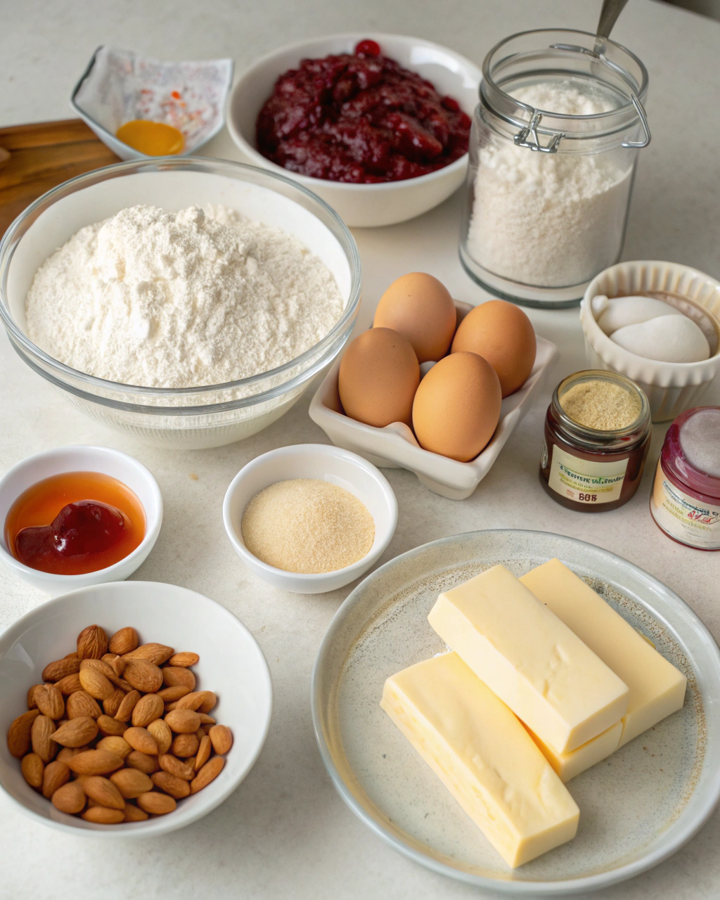 Classic British Bakewell Tart Ingredients
