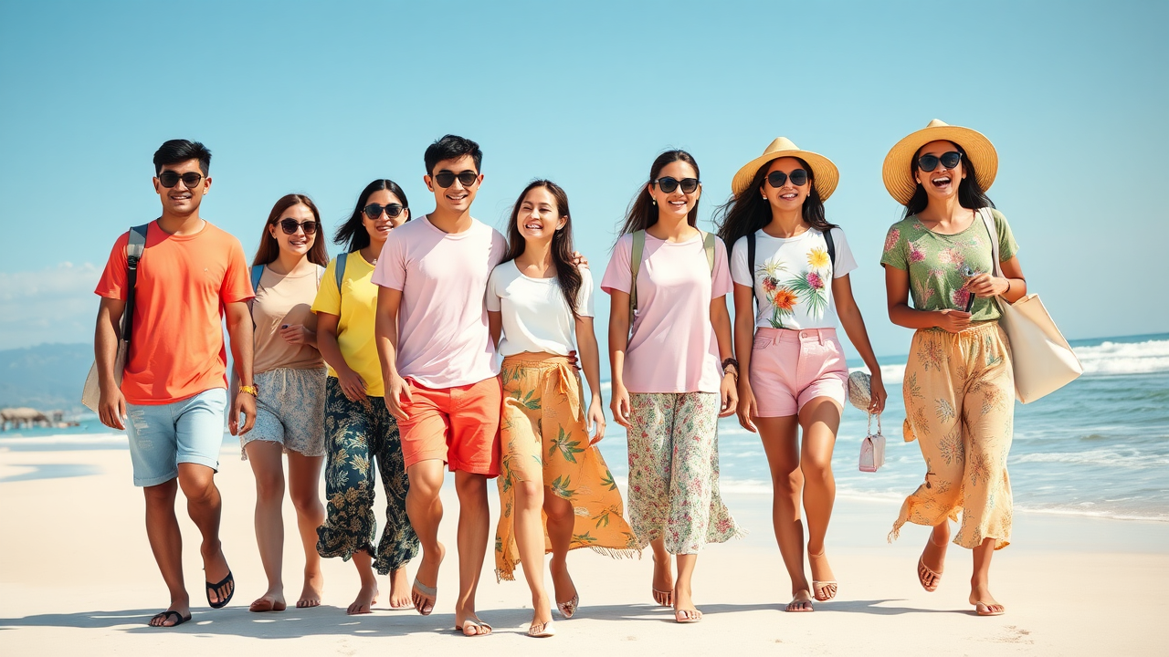 Group of Friends on Tropical Beach - Summer 2025