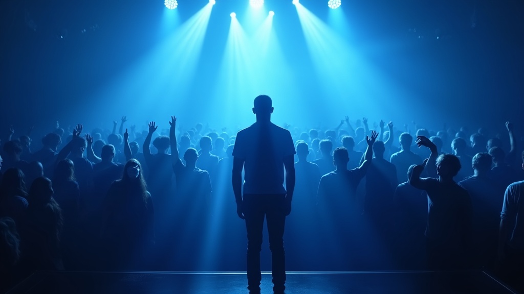 Un público generado por IA con errores visuales evidentes, ilustrando el concepto de manipulación emocional en el entretenimiento.