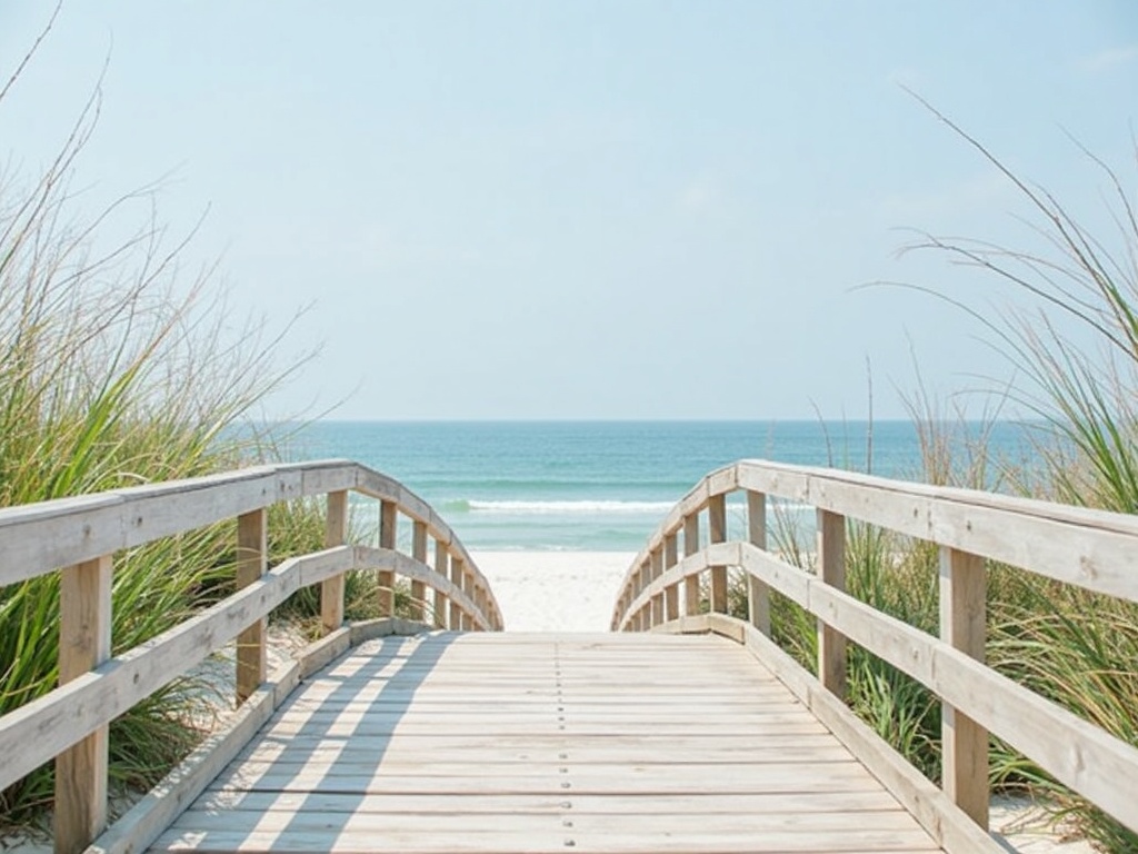 Empty Tybee beach at sunset