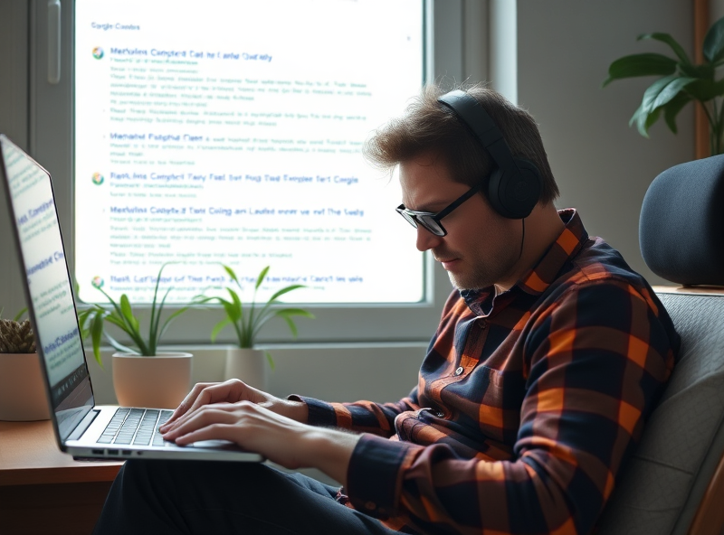 Tired remote worker dealing with Google Search Console