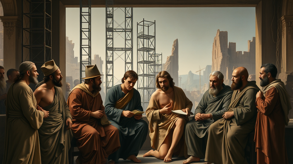 무너진 구조물과 희망