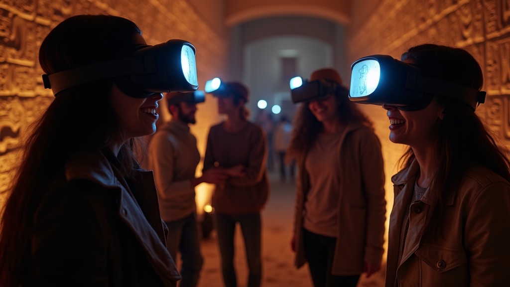 Equipo de empresa disfrutando una actividad de team building en un escape room VR en Virtua Barcelona.