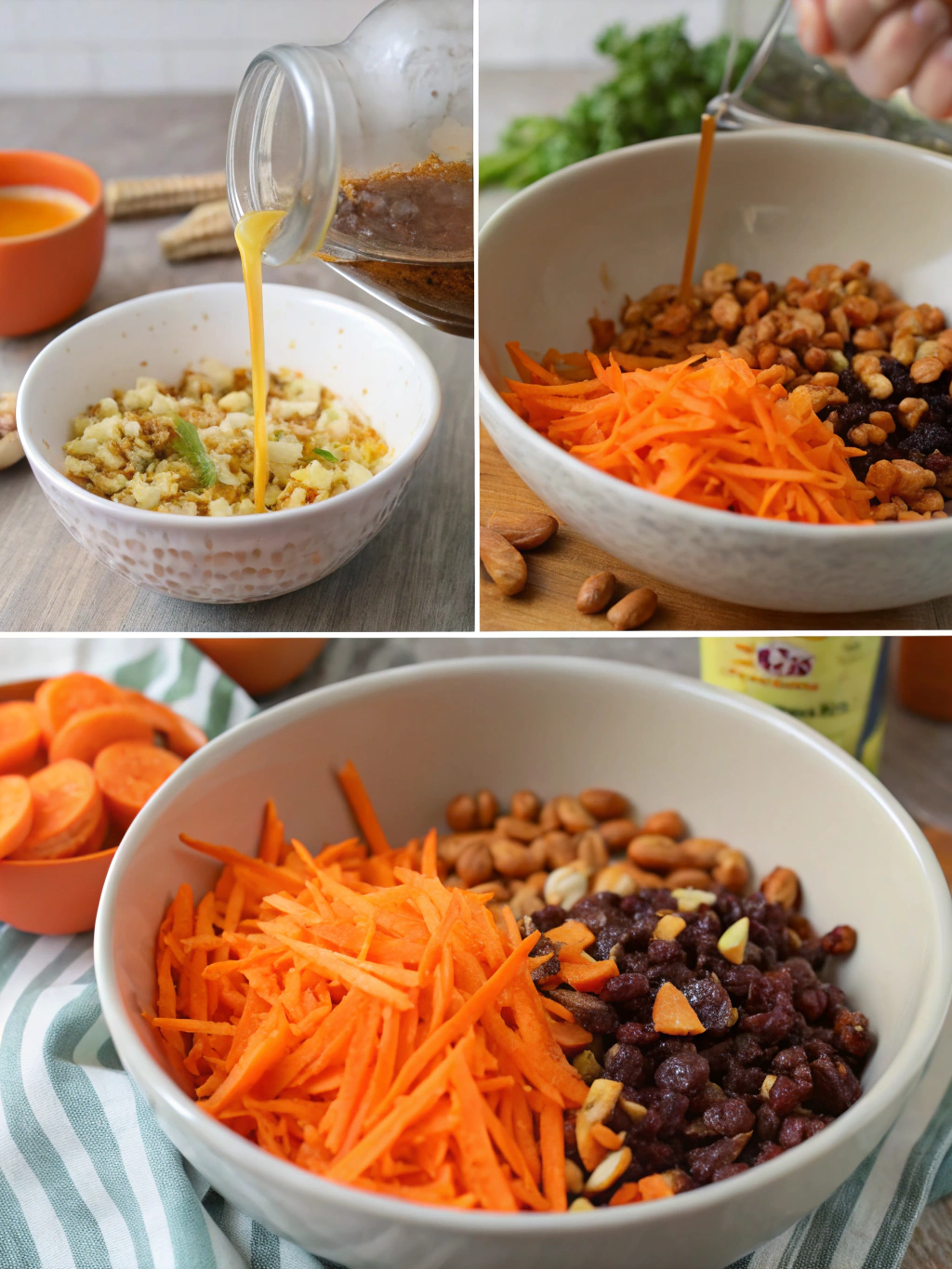 Person grating fresh carrots for salad