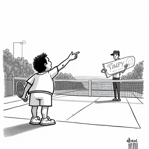 Fognini considers retirement after Alcaraz match single-panel cartoon