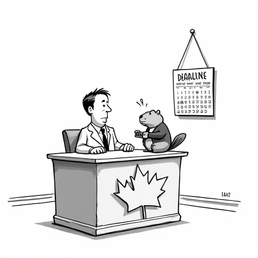 Canadian Businesses Seek Certainty Amid Tariff Negotiations single-panel cartoon