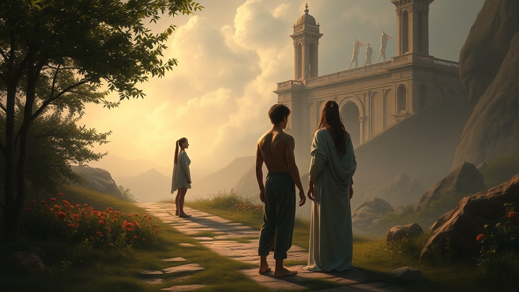 책임과 안전에 관한 메타포를 통한 추상적인 장면