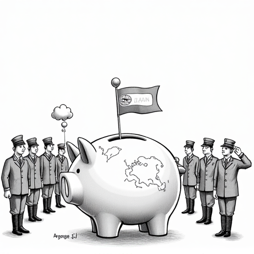 Trump Praises NATO Allies' Commitment to Increased Defense Spending single-panel cartoon