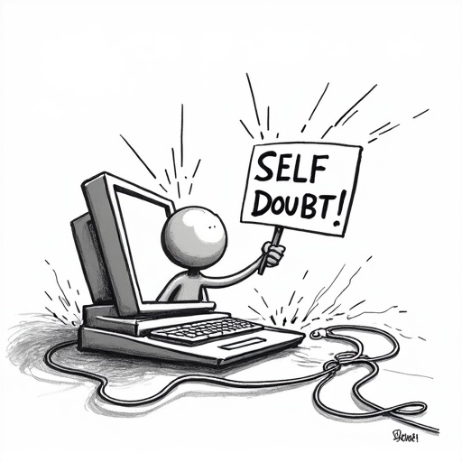 Google Gemini AI Tool Faces Self-Criticism Issues single-panel cartoon