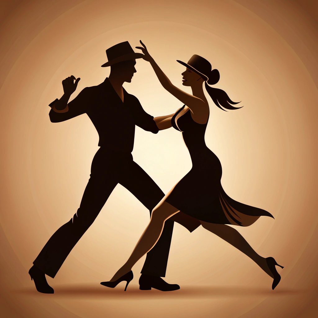 Elegant Cuban Dance Silhouette Tattoo Design