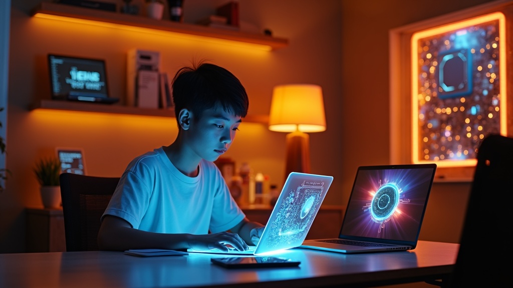 Configuración de PC de escritorio con componentes ASUS y un procesador AMD Ryzen 8000 optimizado para realidad virtual.