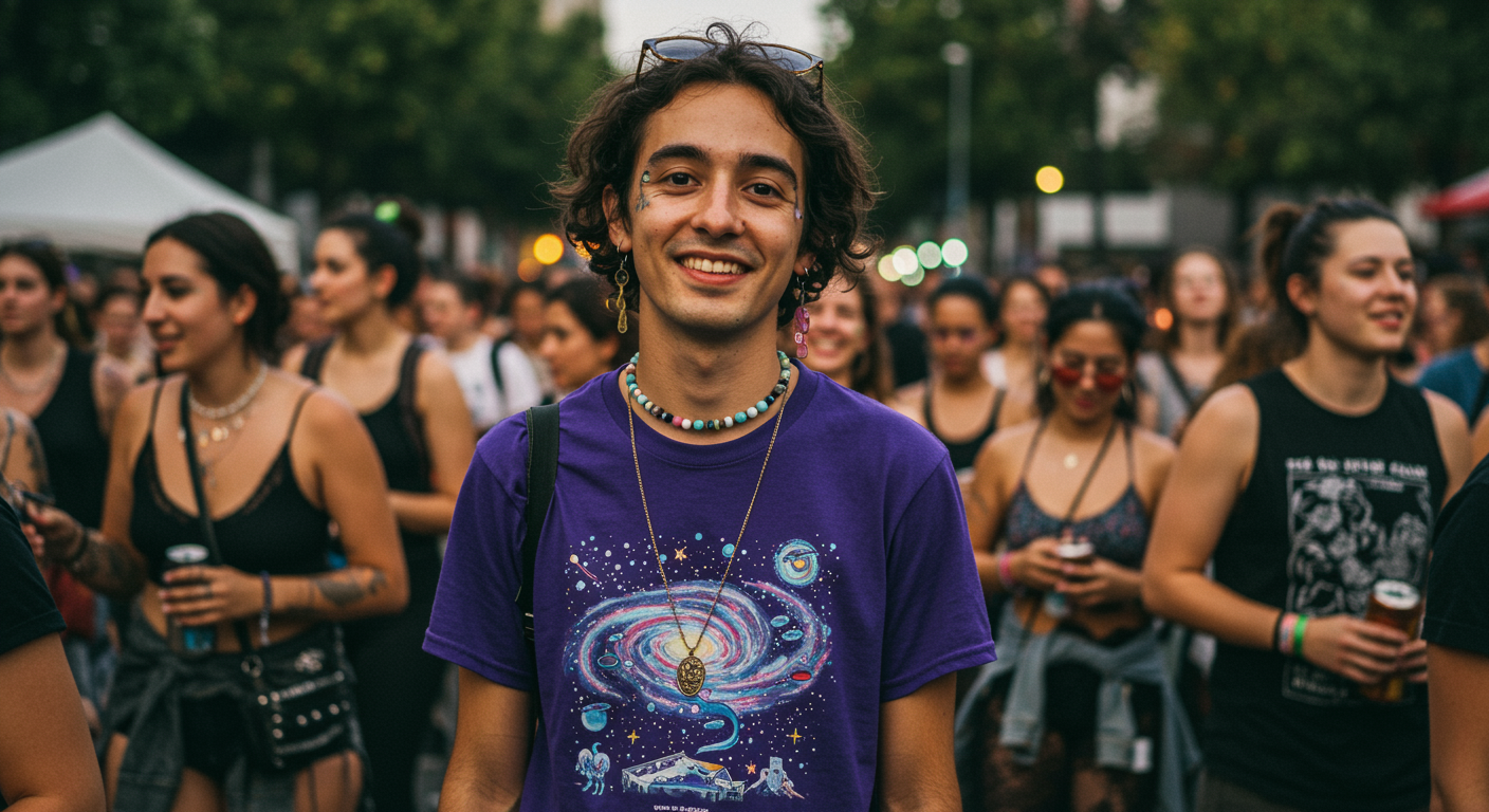 purple shirt