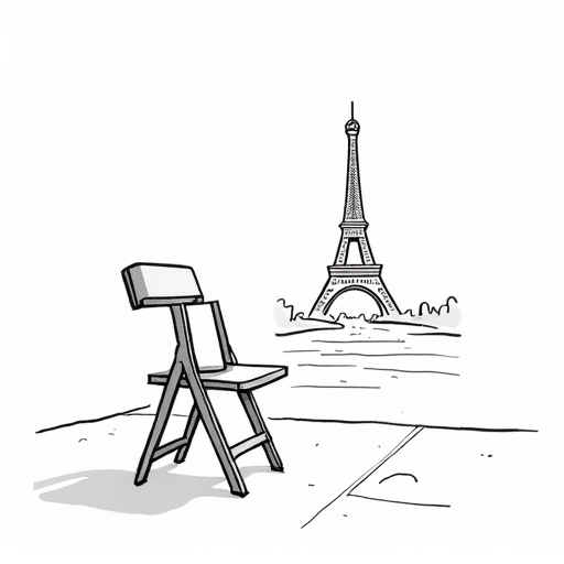 Samsung Launches Galaxy Z Fold6 in Paris single-panel cartoon