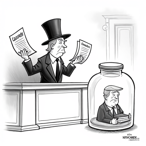 Trump considers legal action against journalists over leaked report single-panel cartoon