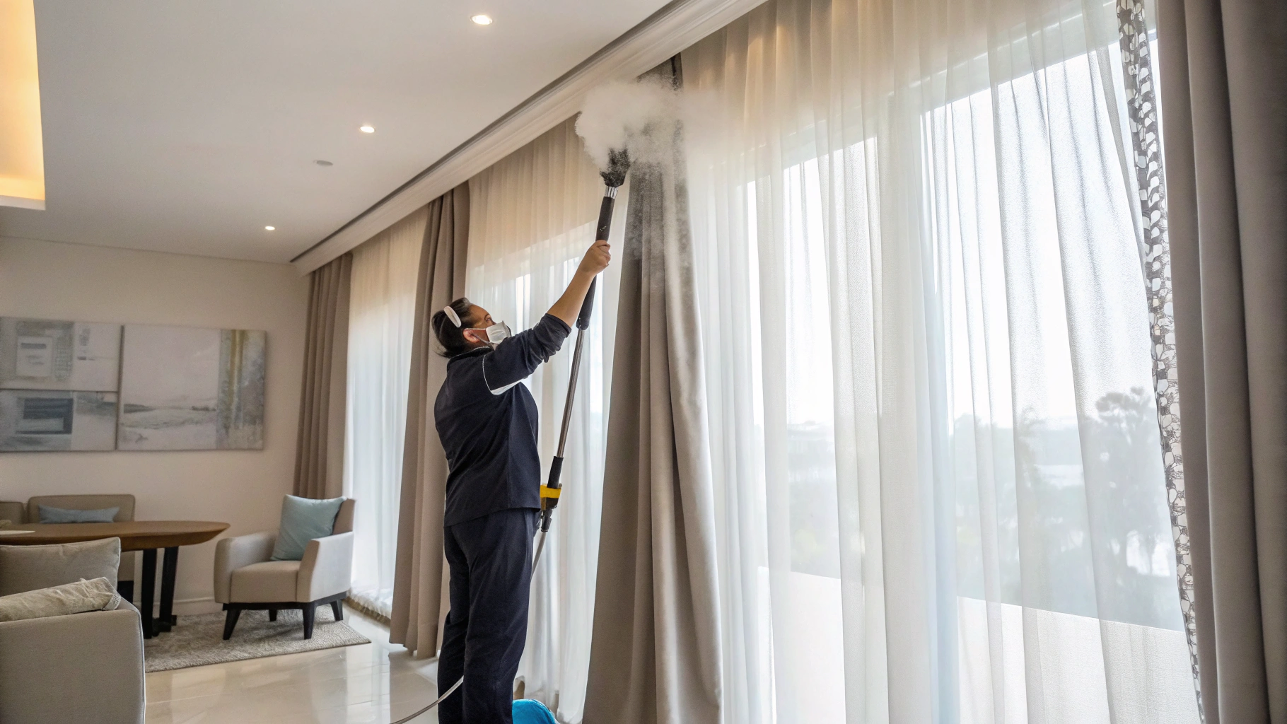 Giặt rèm bằng hơi nước hiệu quả