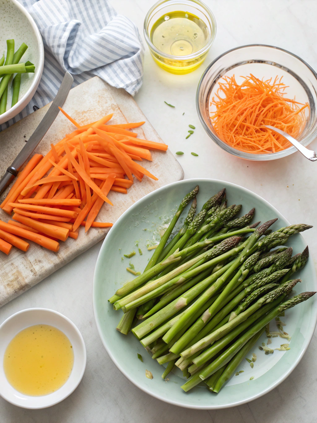 Preparing Asparagus and Carrots