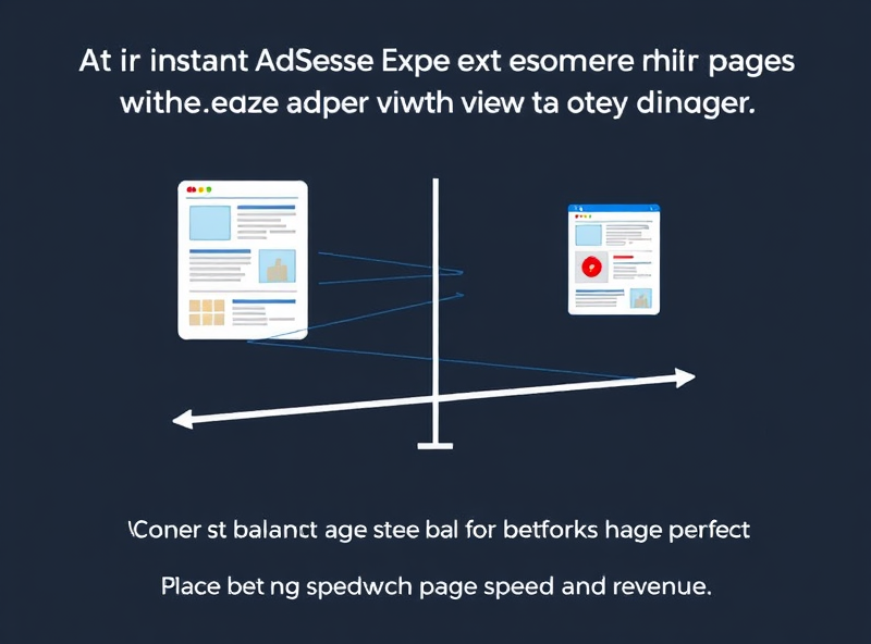 An illustration showing the instant AdSense experience on AMP pages with lower pay per view, emphasizing the balance between page speed and revenue.