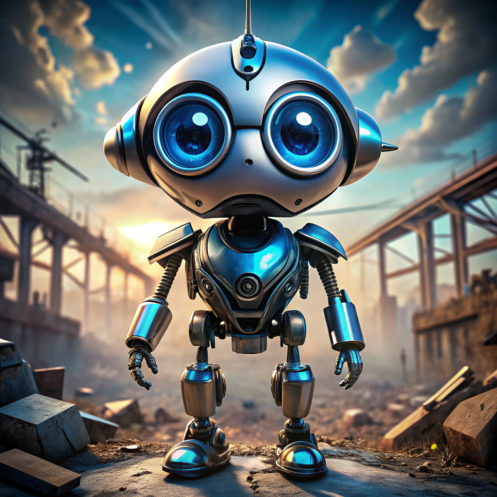 Playful Industrial Drone Character Design