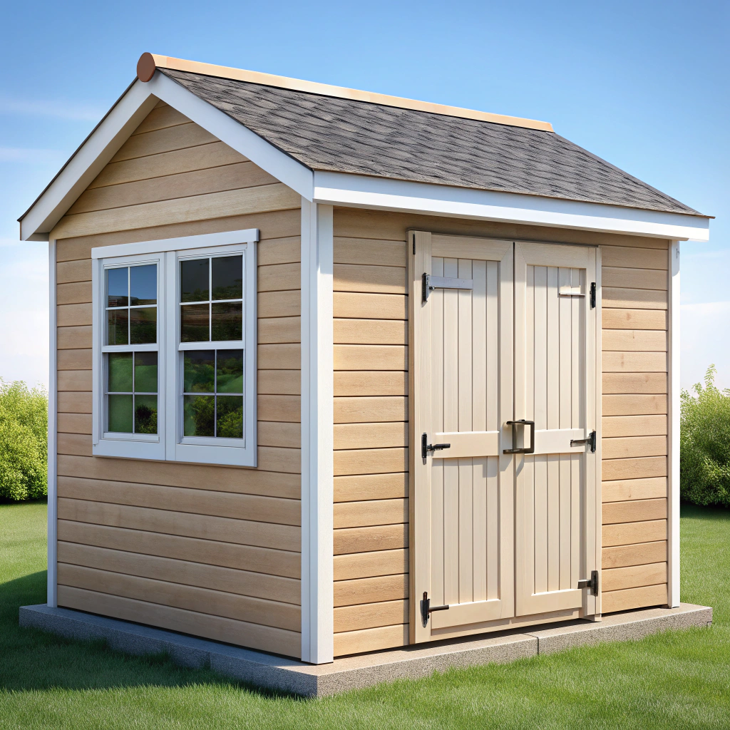 Realistic 3D Backyard Shed Design - 11x9 Feet