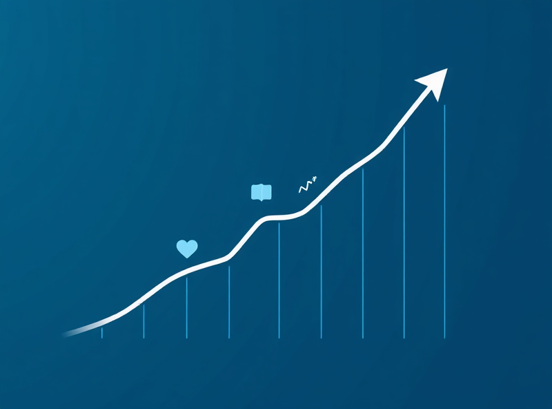 A stylized graph line showing upward growth, with subtle icons related to health and technology (like a heart monitor, a data chart) integrated, representing growth and innovation in healthcare services.