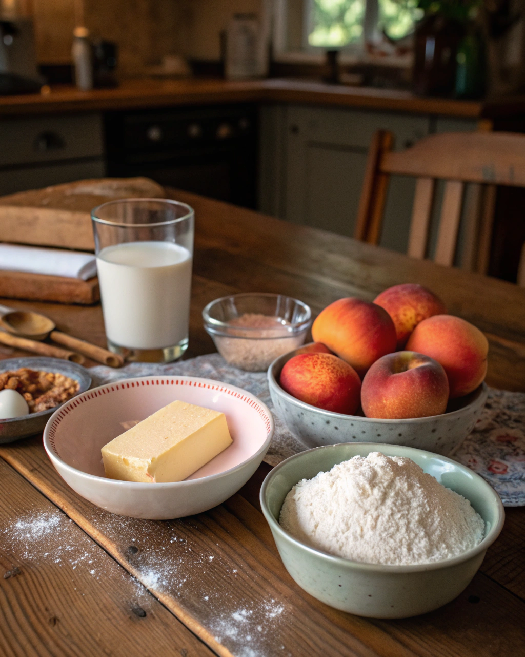 LAZY MAN'S PIE PEACH COBBLER ngredients